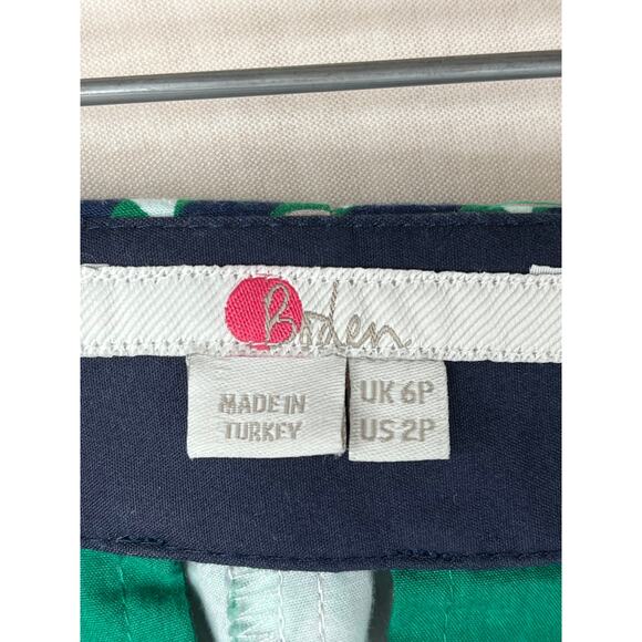 Boden True Green Geo Kensington turnup trouser pants, size 2P, EUC - Picture 2 of 10